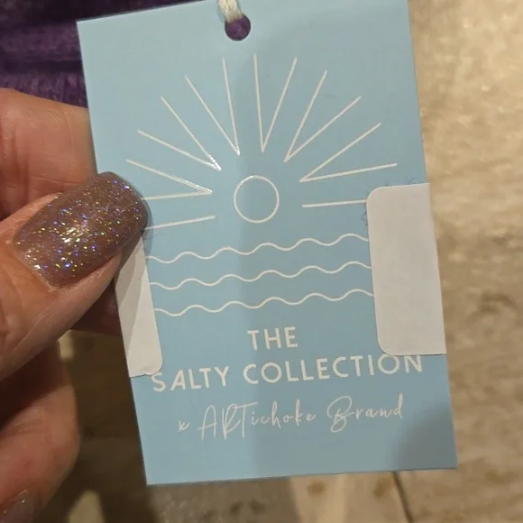 NWT The Salty Collection Heather Purple "Salty" Pom Beanie - Picture 6 of 7